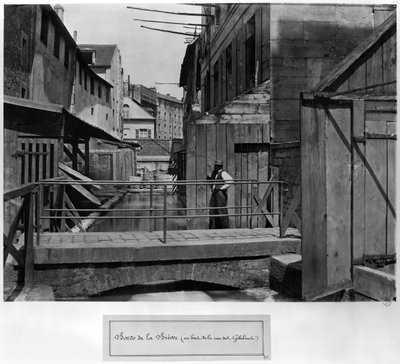 Ufer der Bievre, am Ende der Rue des Gobelins, Paris, 1858-78 von Charles Marville